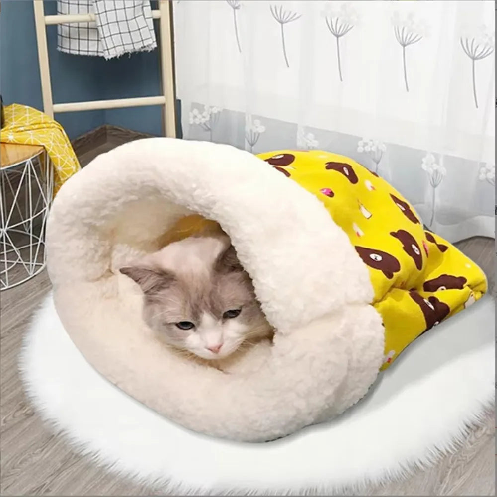 Warm and Cozy Cat Sleeping Bag Nest