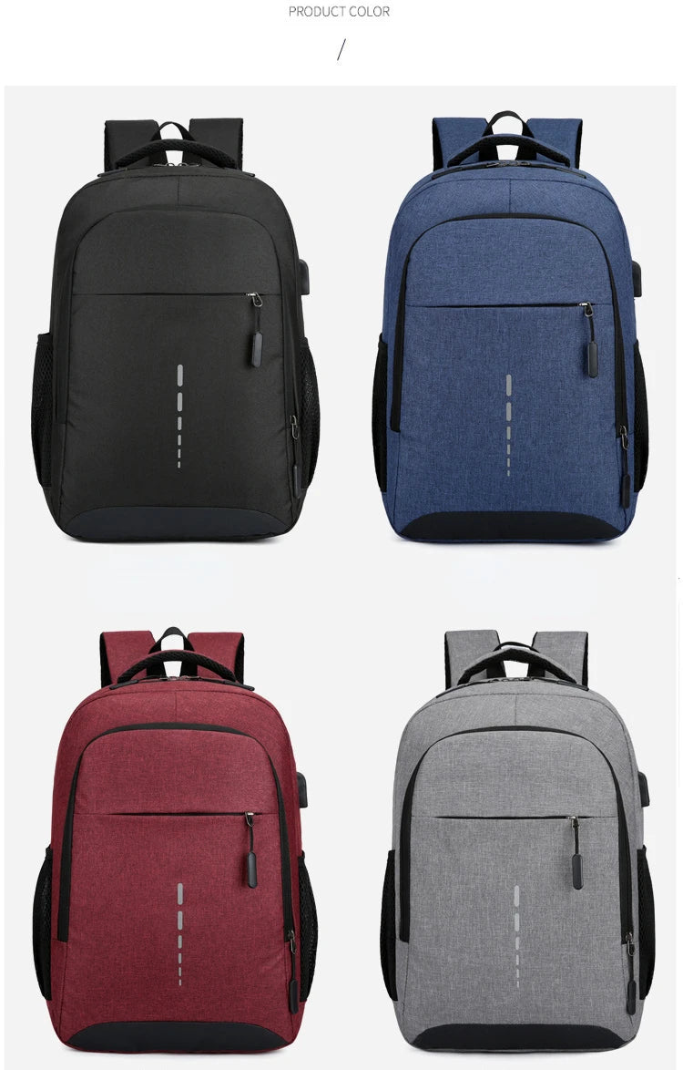 Classic Men Waterproof Backpack USB Charging Casual Travel Backpack Men Large Capacity Travel Laptop Backpack School Bag