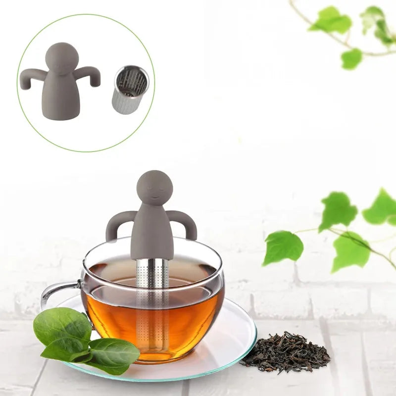 Creative Little Man-Shaped Tea Infuser with Silicone and Stainless Steel