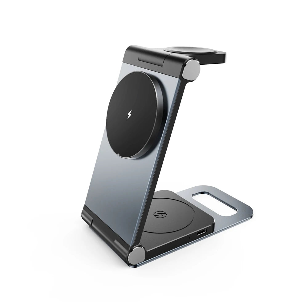3-in-1 Foldable MagSafe Charging Stand – iPhone, Watch, AirPods