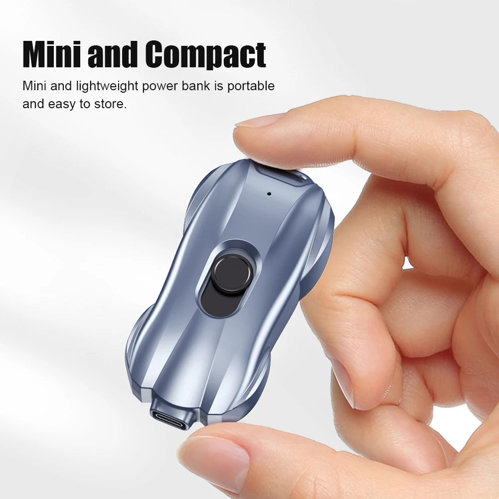 Portable 1500mAh Keychain Power Bank with Type-C for iPhone Devices