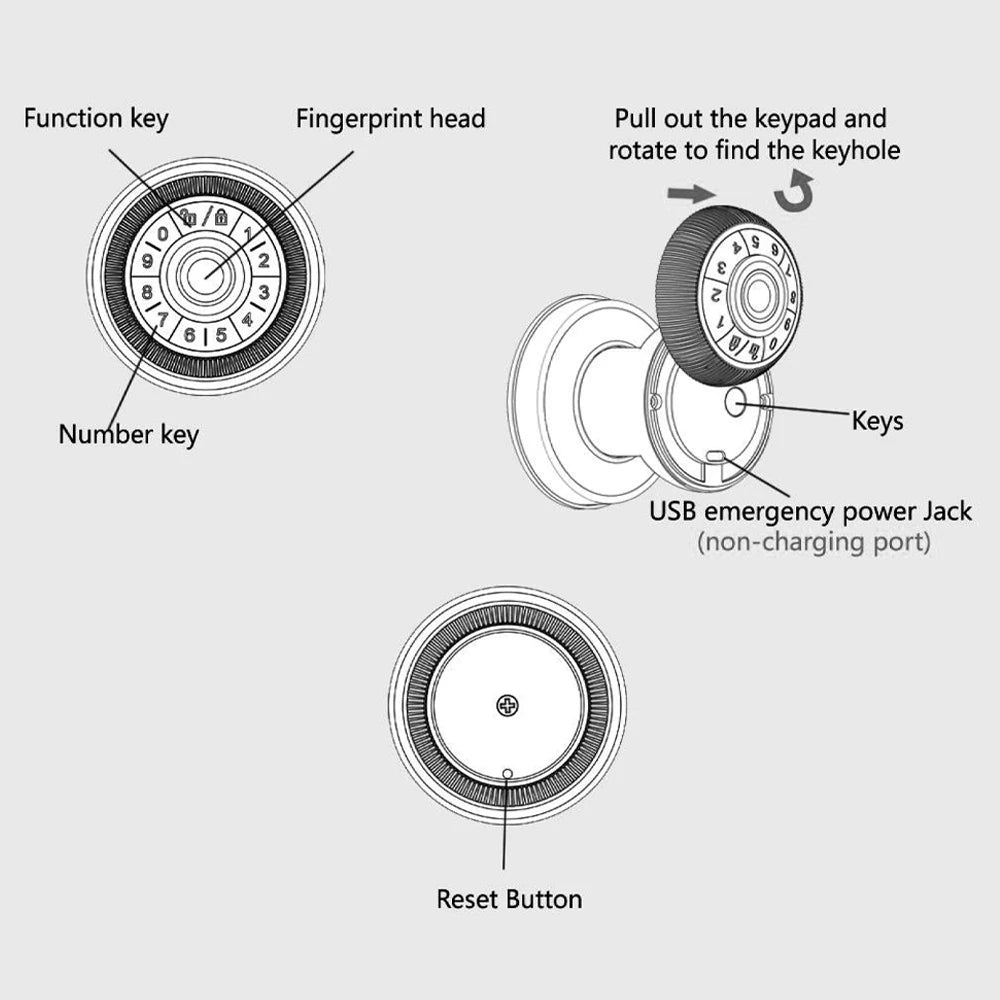 Smart Fingerprint Door Lock with Tuya App Control