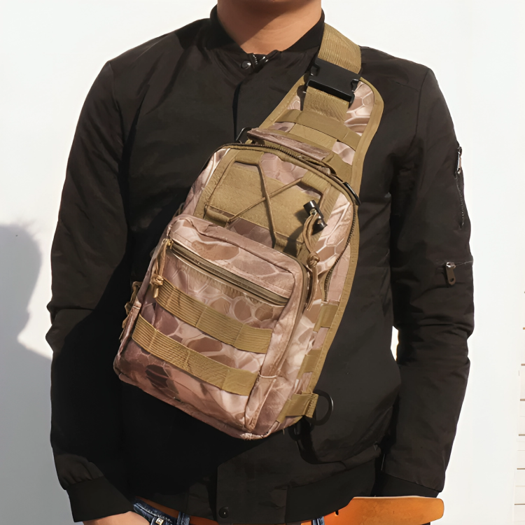 Men’s Tactical Multi-Use Chest Bag for Outdoor Adventures Black, 10.62 x 8.26 x 6.29 in