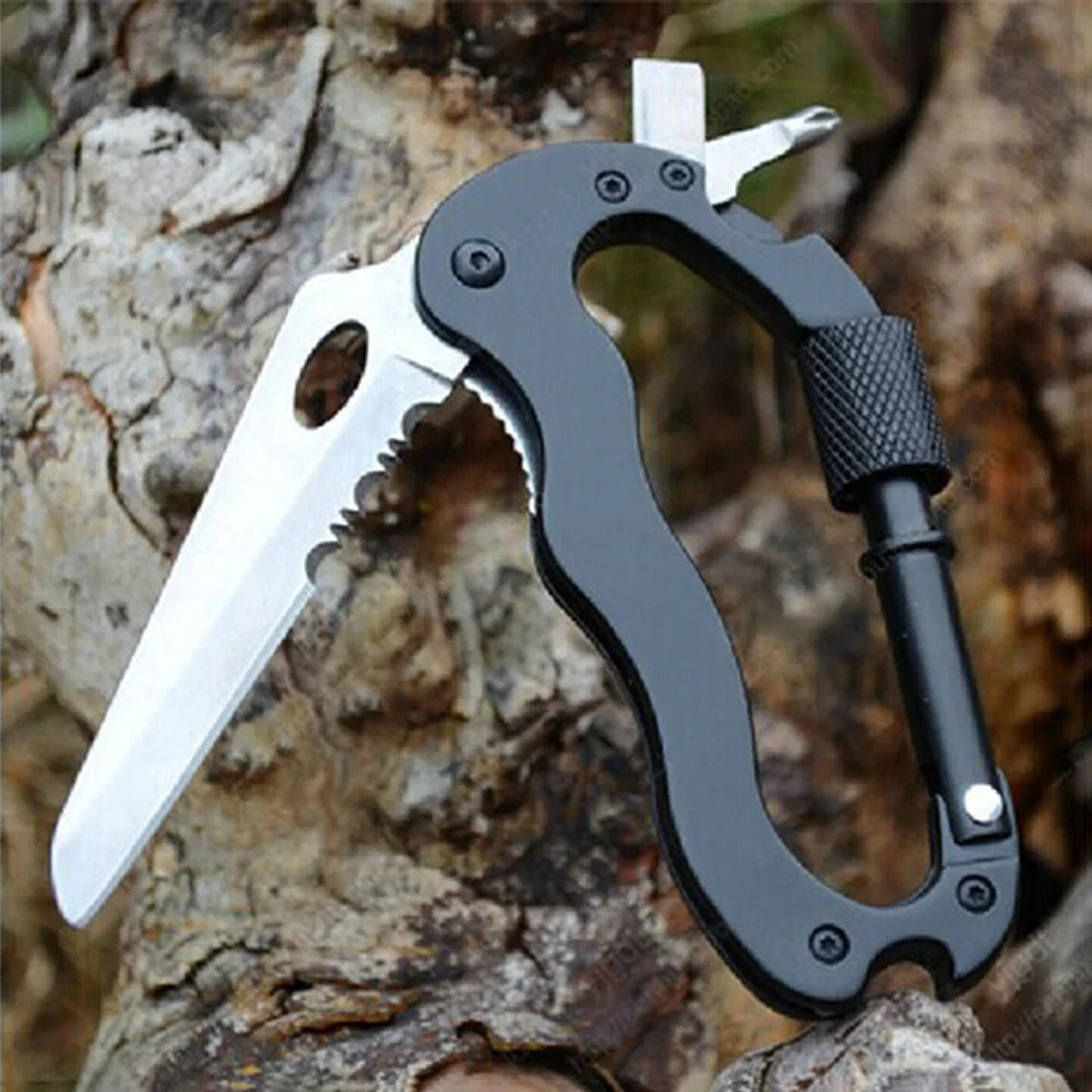 Multifunction Stainless Steel Mini Knife Keychain - Folding Pocket Tool