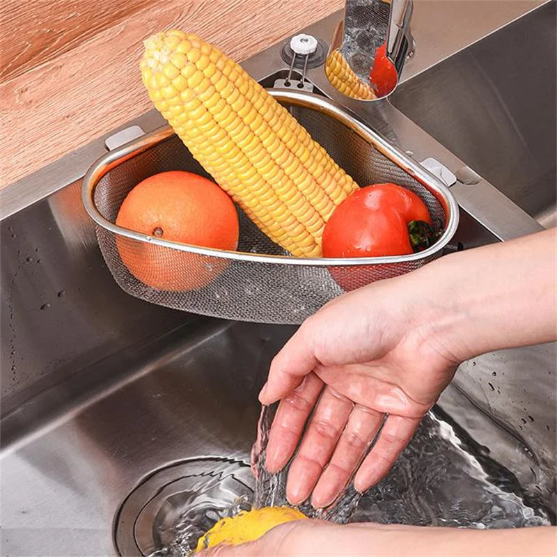 Stainless Steel Corner Sink Drain Basket