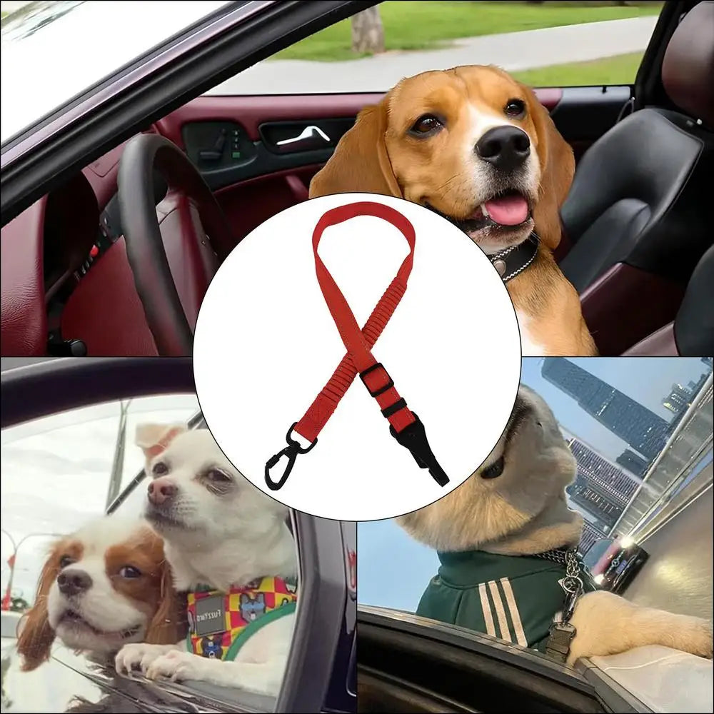 Adjustable Dog Safety Belt Leash - Nylon Car Restraint for Small & Large Dogs