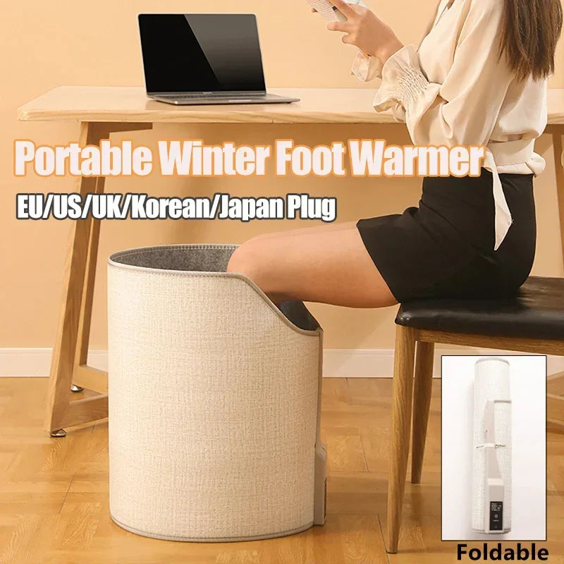 Folding Electric Foot and Leg Warmer with Adjustable Thermostat