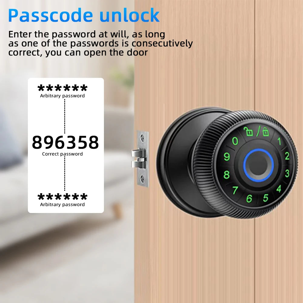 Smart Fingerprint Door Lock with Tuya App Control