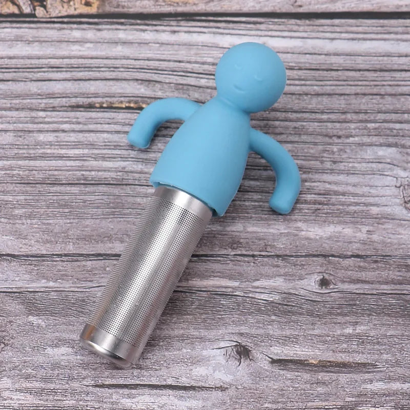 Creative Little Man-Shaped Tea Infuser with Silicone and Stainless Steel