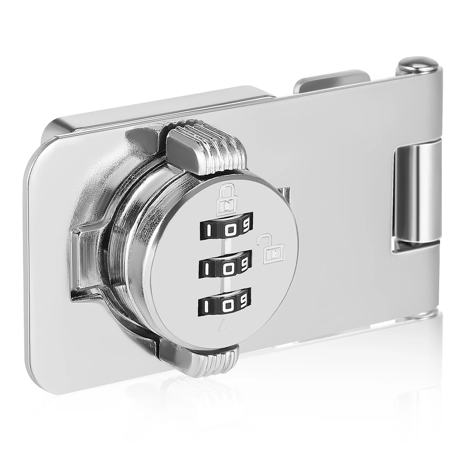 3-Digit Combination Lock with Hasp for Cabinets and Drawers