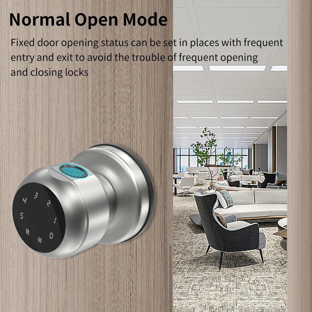 Smart Fingerprint Door Knob with Keypad