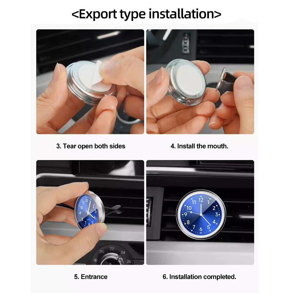 40MM Luminous Car Dashboard Clock – Waterproof Mini Quartz Clock