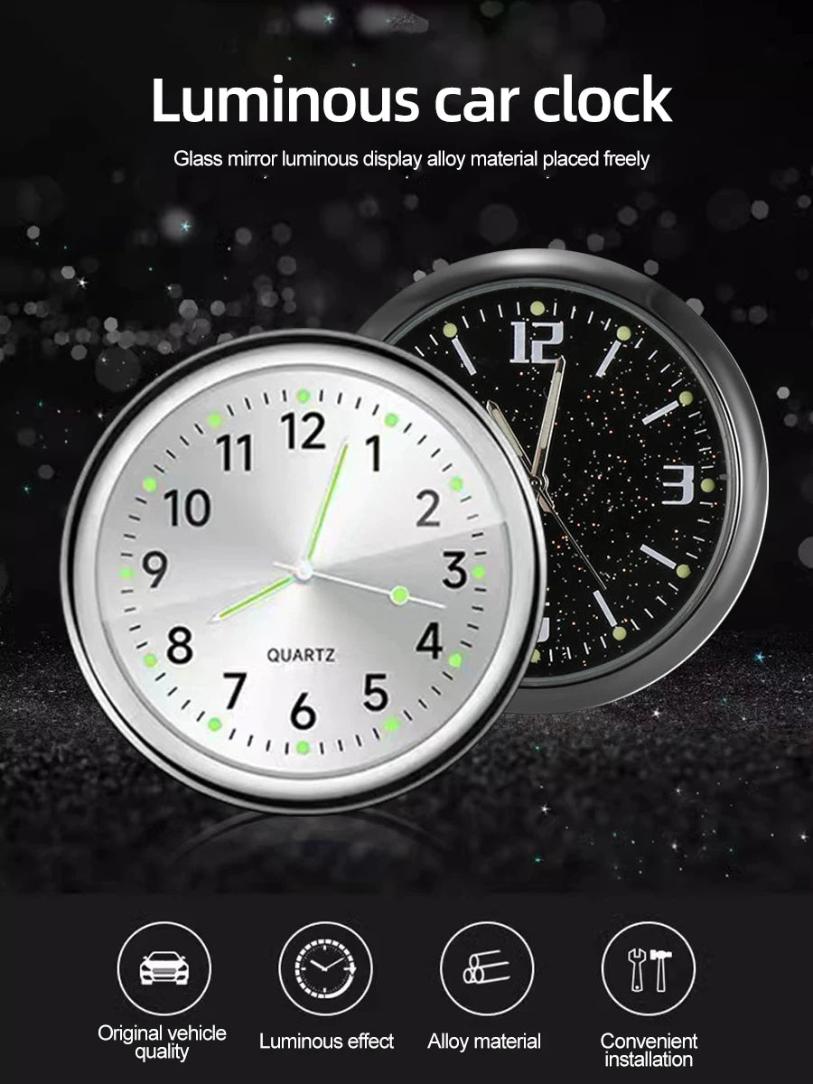 40MM Luminous Car Dashboard Clock – Waterproof Mini Quartz Clock