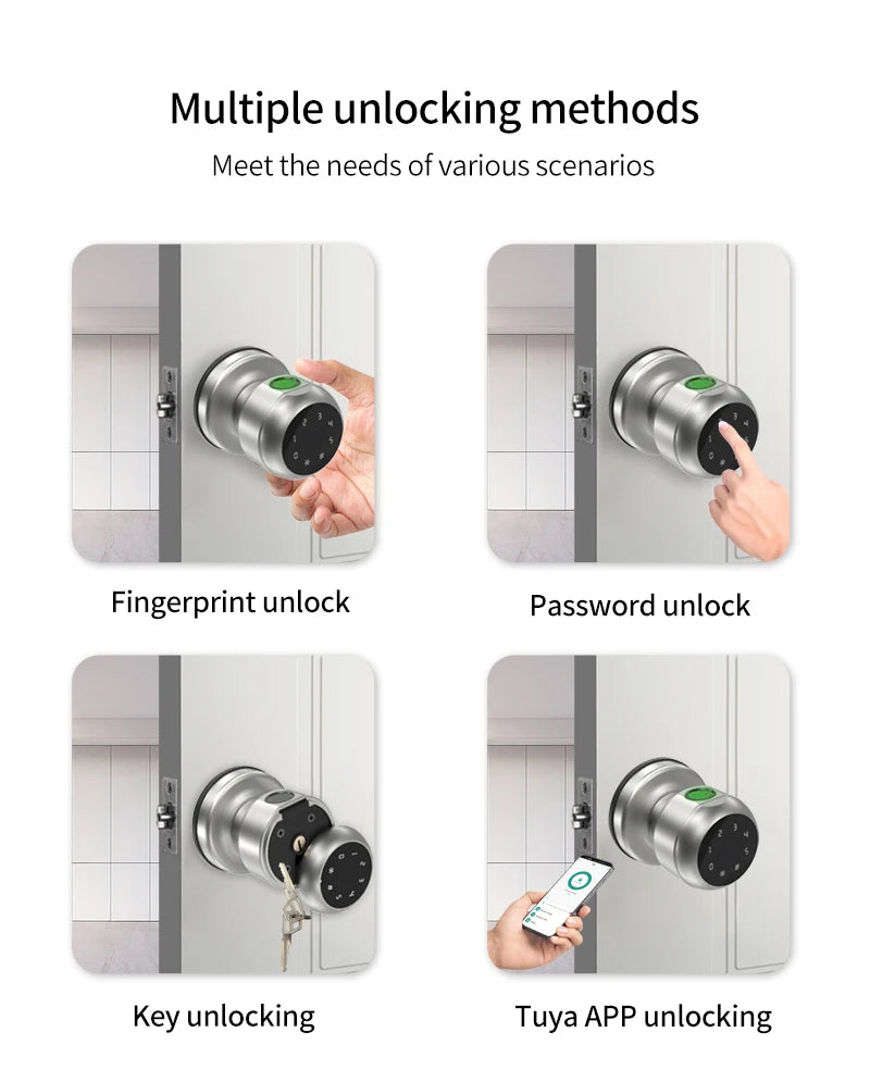 Smart Fingerprint Door Knob with Keypad