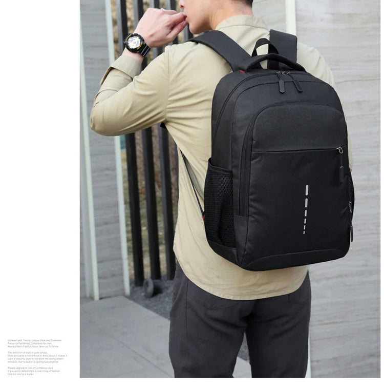 Classic Men Waterproof Backpack USB Charging Casual Travel Backpack Men Large Capacity Travel Laptop Backpack School Bag
