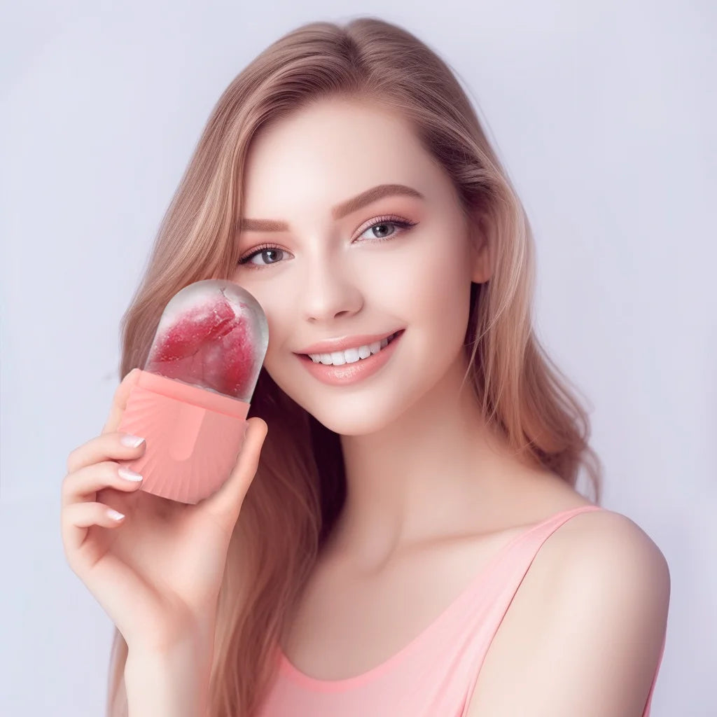 Silicone Ice Face Roller for Eye Puffiness & Pore Shrinking | Multifunctional Facial Massage Tool