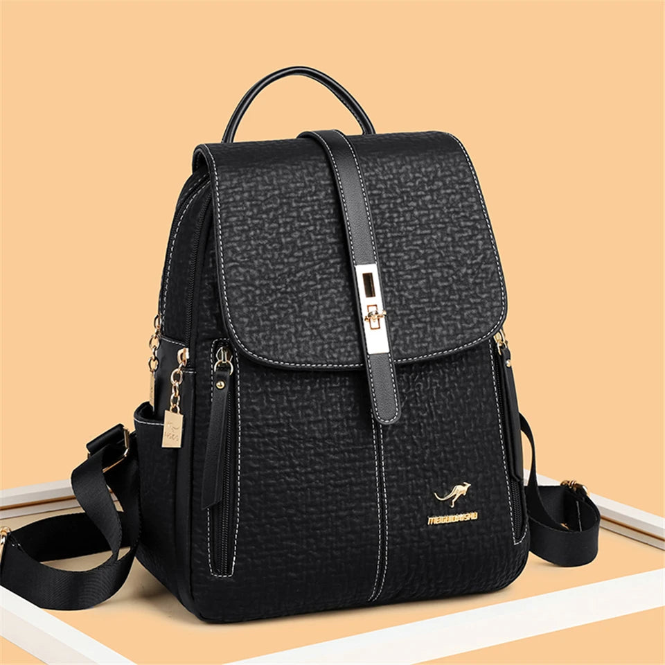 Fashion Backpacks Female High Quality Leather Bagpack for Women Rucksacks Large Capacity School Bag Ladies Travel Bags Mochilas