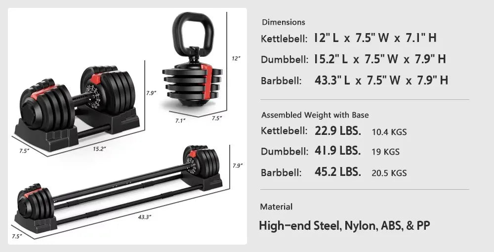 Adjustable Multifunctional Dumbbell Set