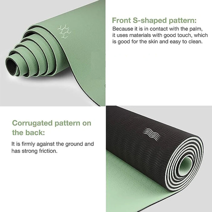 Thick Two-Color Non-Slip TPE Yoga Mat – High-Quality Fitness Mat for Home Use