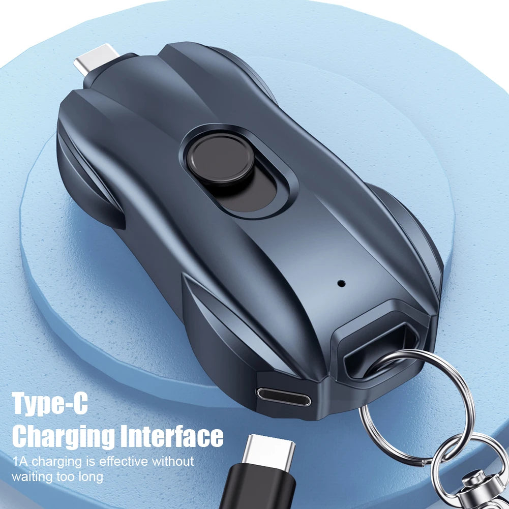 Portable 1500mAh Keychain Power Bank with Type-C for iPhone Devices