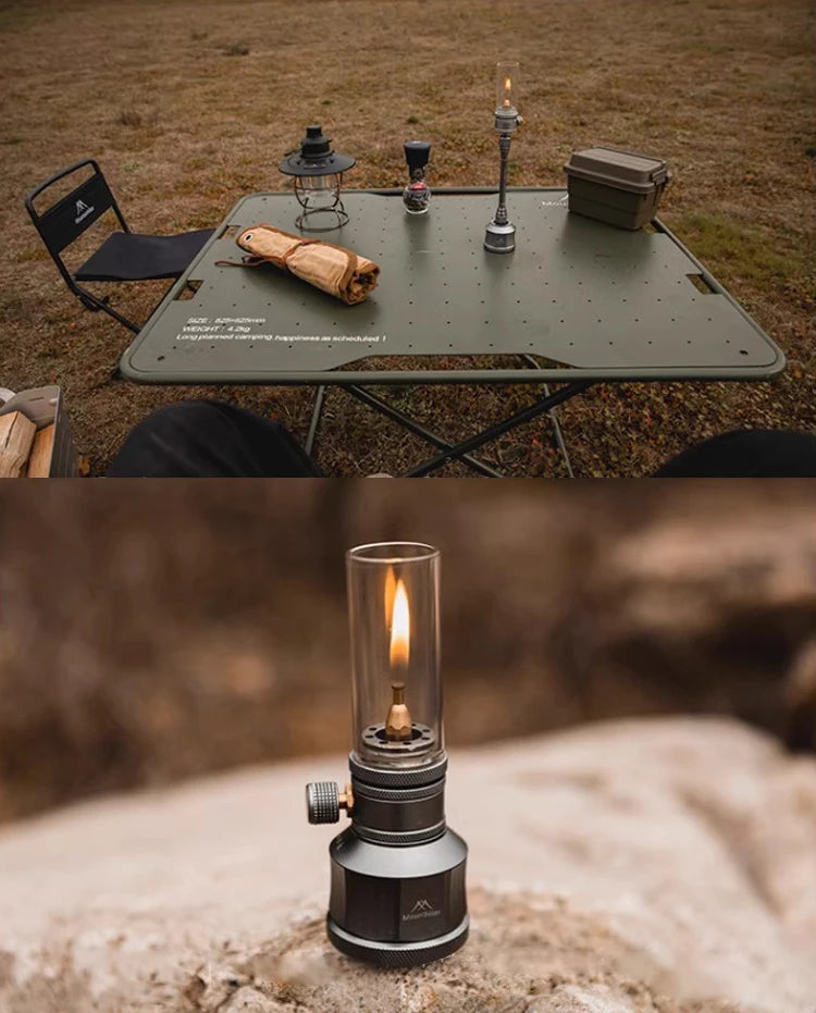 Portable Windproof Gas Candle Lamp for Outdoor Activities