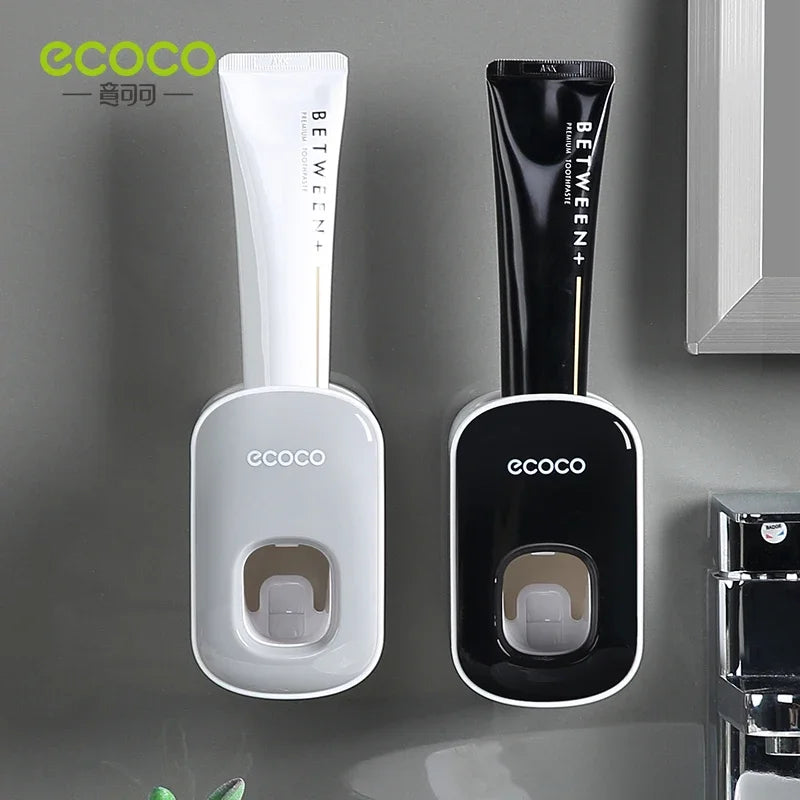 ECOCO Automatic Toothpaste Dispenser & Toothbrush Holder - Wall Mount