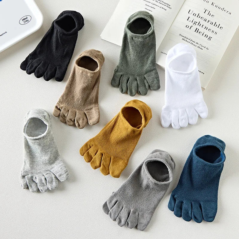 Breathable Five-Toe No-Show Socks