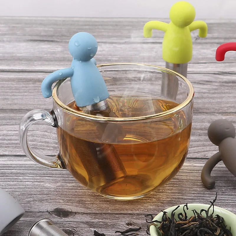 Creative Little Man-Shaped Tea Infuser with Silicone and Stainless Steel