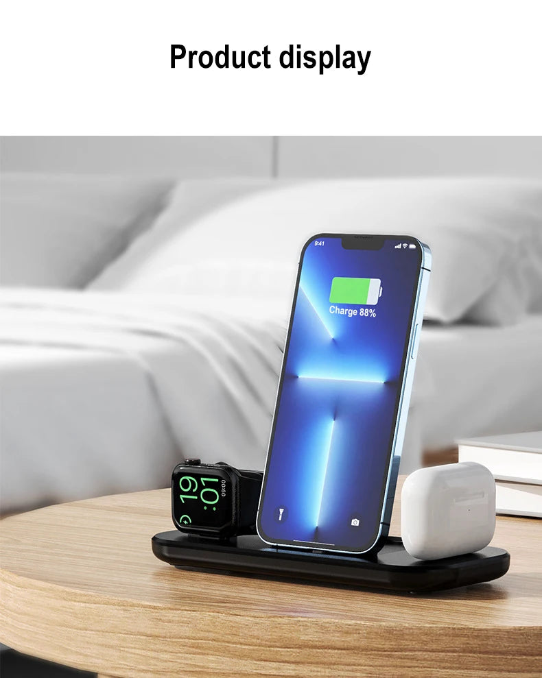 3-in-1 Wireless Charging Station for Apple Devices