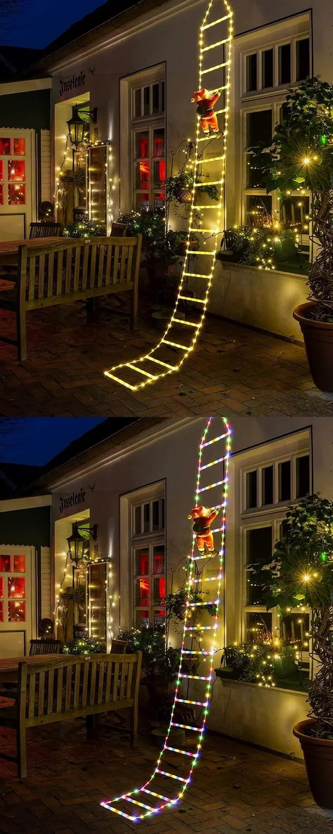 Climbing Santa LED Ladder Christmas Lights