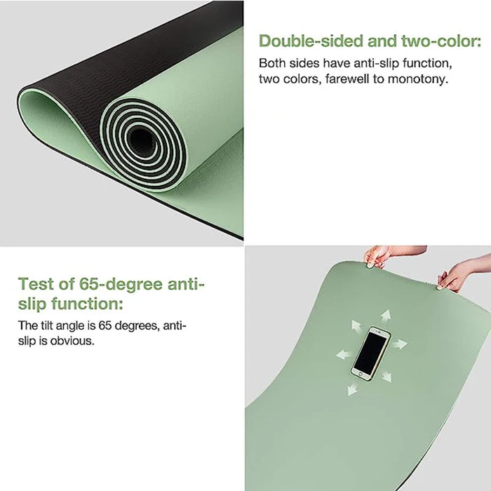 Thick Two-Color Non-Slip TPE Yoga Mat – High-Quality Fitness Mat for Home Use