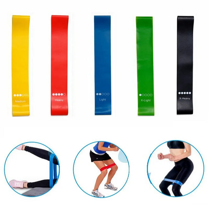 5-Pack Yoga Resistance Bands – Pilates, Bodybuilding, Stretching, and Fitness Bands for Full-Body Workouts