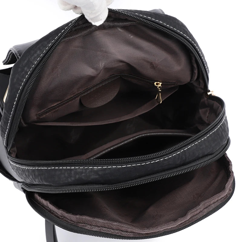 Fashion Backpacks Female High Quality Leather Bagpack for Women Rucksacks Large Capacity School Bag Ladies Travel Bags Mochilas
