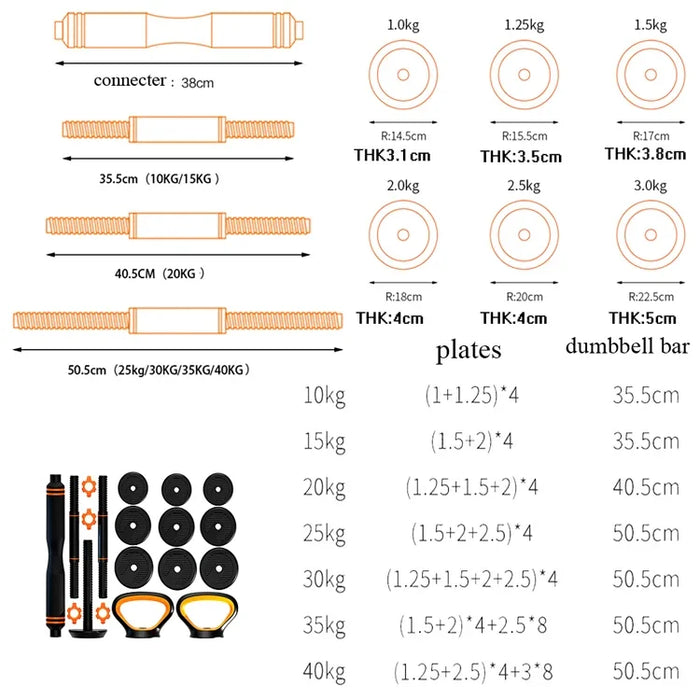 Multi-function Adjustable Dumbbell Kettlebell Set