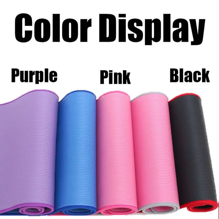 YECOKISO 10MM Extra Thick Non-Slip Yoga Mat – Exercise and Pilates Fitness Mat with Bandage