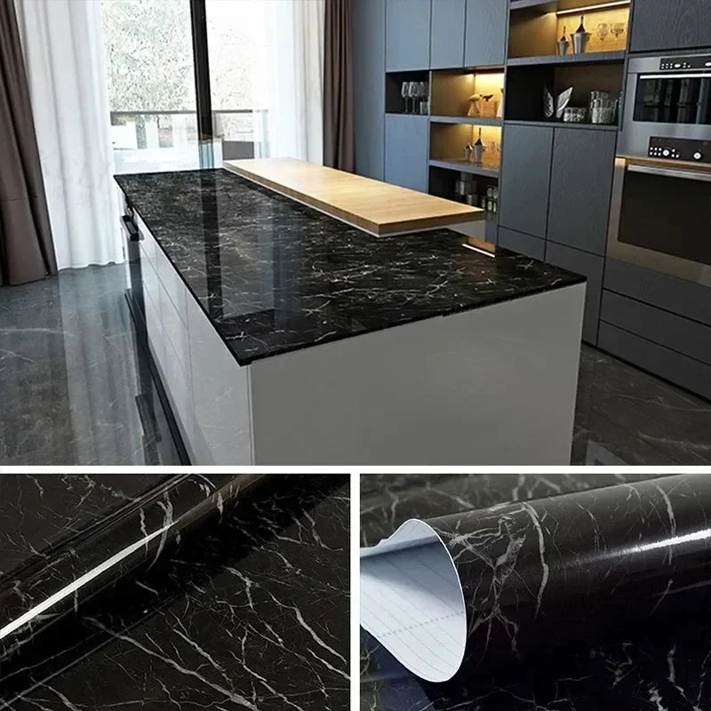 Oil-Proof Waterproof Marble Self-Adhesive Film for Kitchen