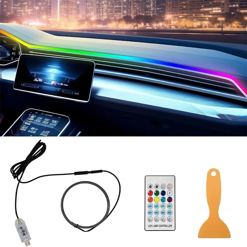 Colorful LED Car Interior Ambient Light - USB Powered with Remote Control