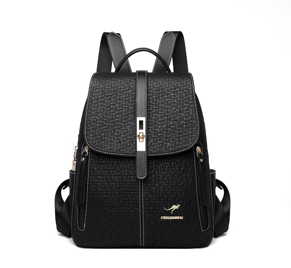 Fashion Backpacks Female High Quality Leather Bagpack for Women Rucksacks Large Capacity School Bag Ladies Travel Bags Mochilas