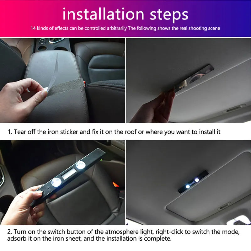 LED Car Foot Light – RGB Atmosphere Lights with Wireless Remote Control