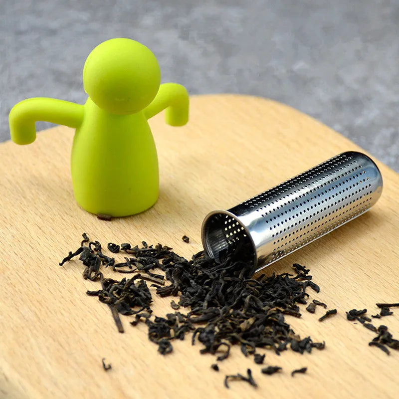 Creative Little Man-Shaped Tea Infuser with Silicone and Stainless Steel