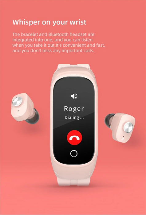 Smartwatch with Built-In Wireless Earbuds