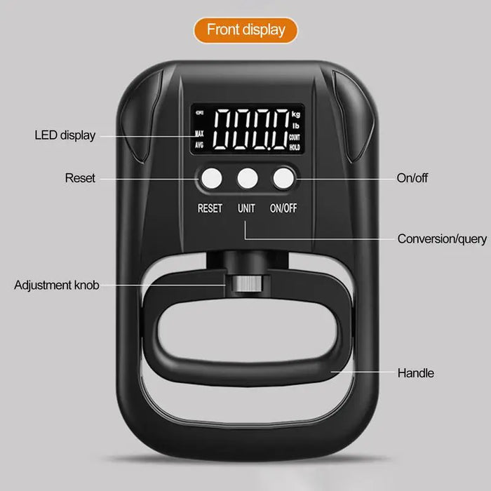 Electronic Grip Strength Tester - 265Lbs/120Kg Digital Hand Dynamometer