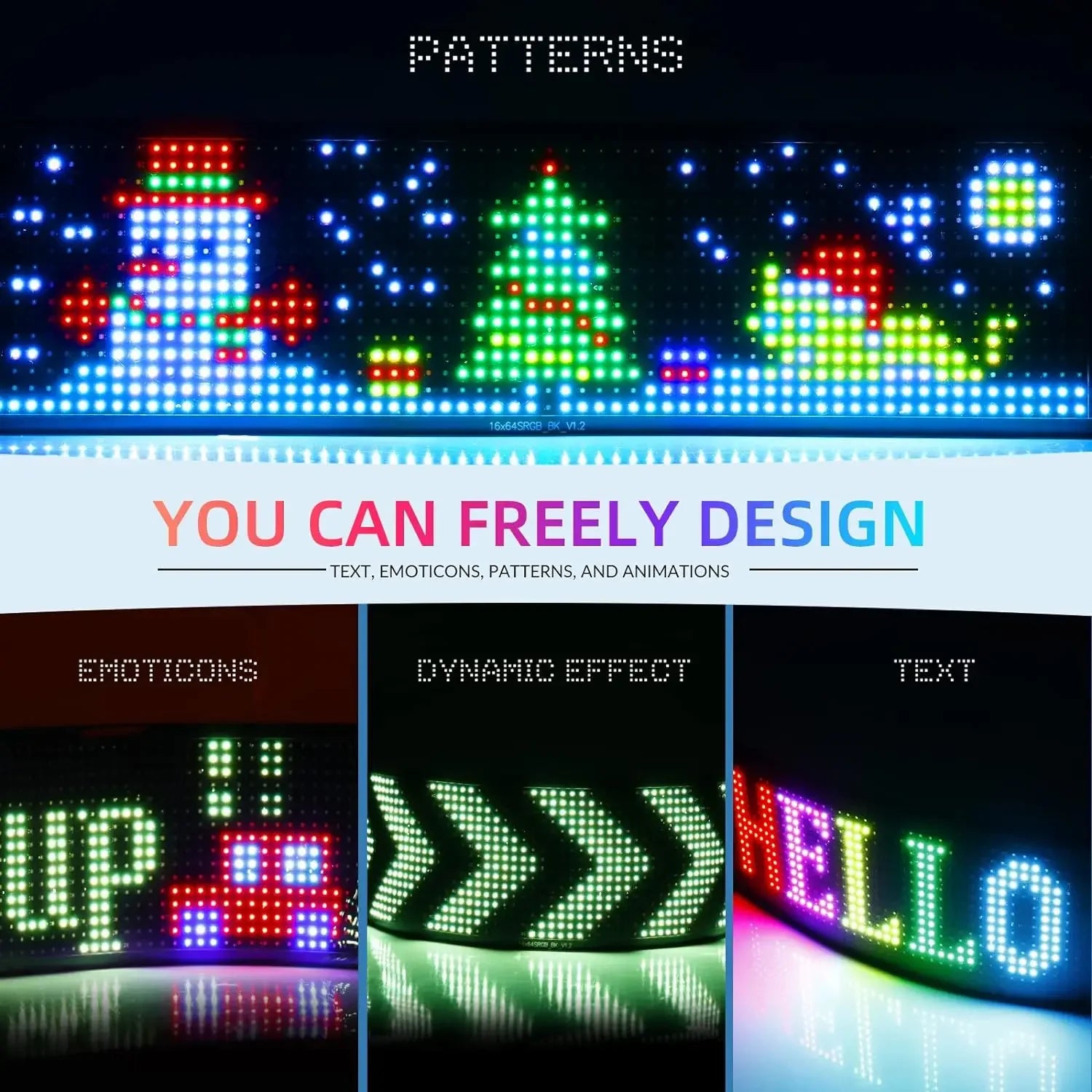 Scrolling LED Matrix Panel – Programmable Flexible Screen for Car, Shop, or Advertisement