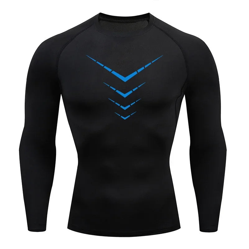 Compression Short Sleeve T-Shirt Men's Running Training Sports Wear Breathable Bodybuilding Top Workout Fitness Clothing