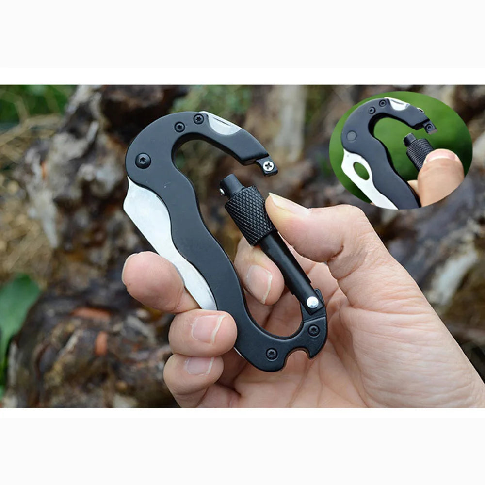 Multifunction Stainless Steel Mini Knife Keychain - Folding Pocket Tool