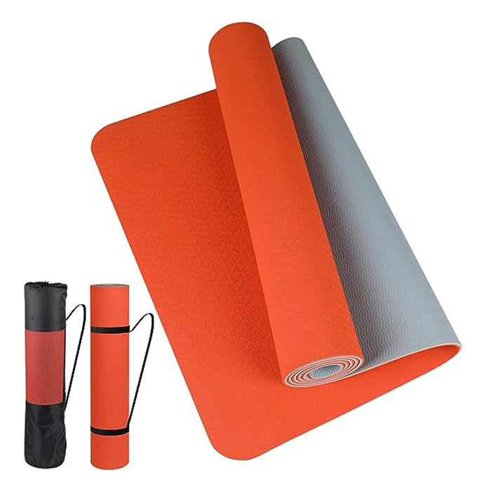 Thick Two-Color Non-Slip TPE Yoga Mat – High-Quality Fitness Mat for Home Use