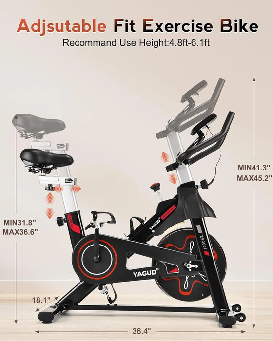 Indoor Exercise Bike with Comfortable Seat Cushion