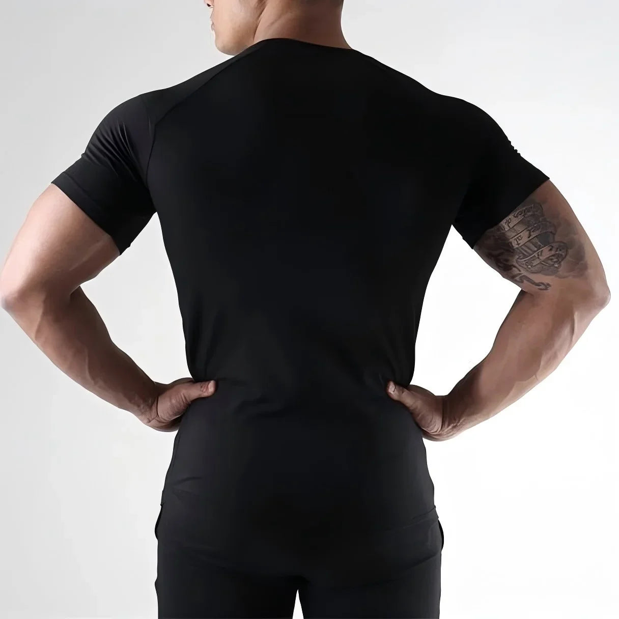 Compression Short Sleeve T-Shirt Men's Running Training Sports Wear Breathable Bodybuilding Top Workout Fitness Clothing
