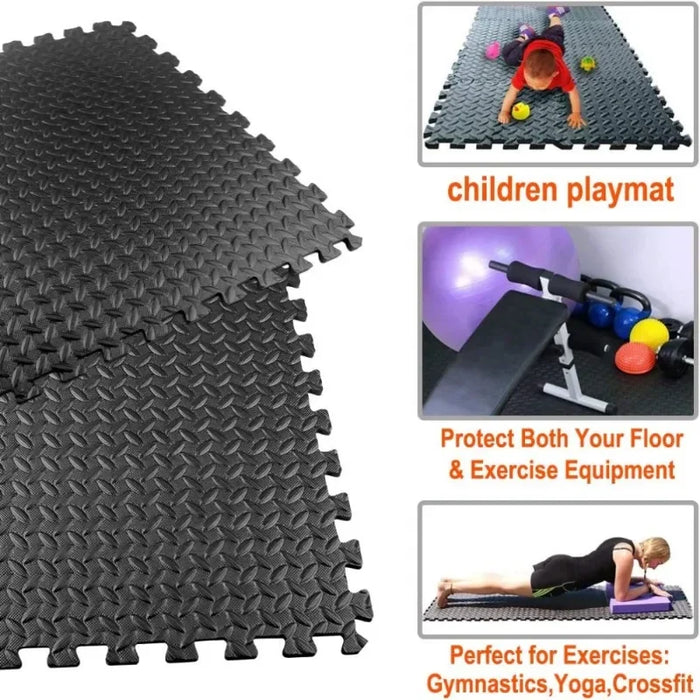 16PCS EVA Sports Gym Mat – Non-Slip Fitness Floor Mats for Yoga, Exercise, and Protection