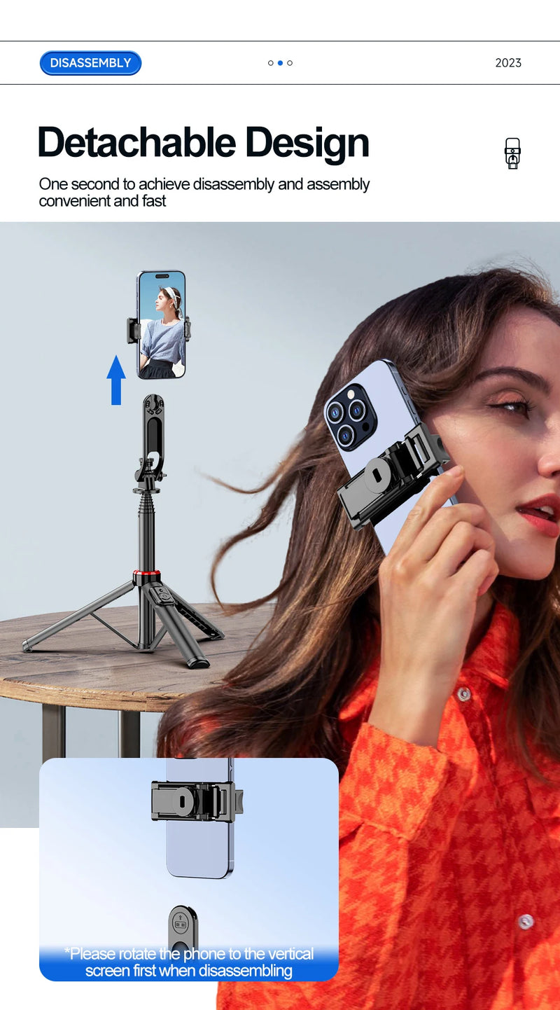 Selfie Stick Tripod with 360° Rotation & Bluetooth